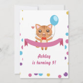 Puurfect Party Kat Uitnodiging (Achterkant)