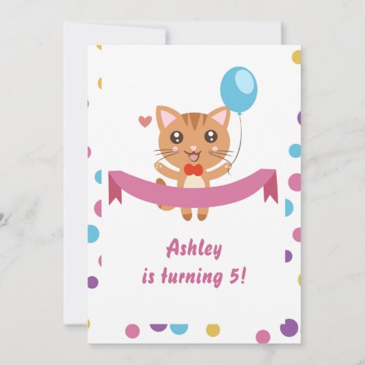 Puurfect Party Kat Uitnodiging (Achterkant)