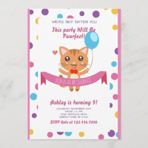 Puurfect Party Kat Uitnodiging