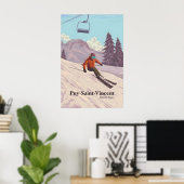 Puy Saint Vincent Skigebied Reisposter Poster (Thuiskantoor)