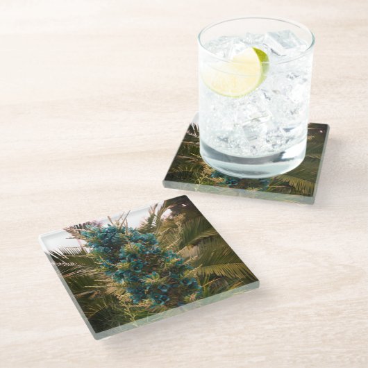 Puya Berteroniana #1 Glass Onderzetter Glazen Onderzetter (Schuin)