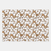Puya Flower Floral Pattern Sepia Brown Grey Inpakpapier Vel (Voorkant 3)