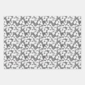 Puya Flower Floral Pattern Sepia Brown Grey Inpakpapier Vel (Voorkant 2)