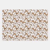 Puya Flower Floral Pattern Sepia Brown Grey Inpakpapier Vel (Voorkant)