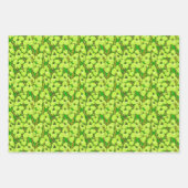 Puya Flowers Bloom Floral Pattern Green Chartreuse Inpakpapier Vel (Voorkant 3)