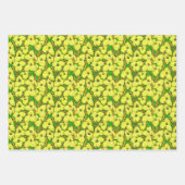 Puya Flowers Bloom Floral Pattern Green Chartreuse Inpakpapier Vel (Voorkant 2)