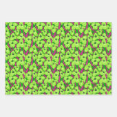 Puya Flowers Bloom Floral Pattern Green Chartreuse Inpakpapier Vel (Voorkant)