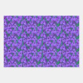 Puya Flowers Botanical Floral Pattern Paars Blue Inpakpapier Vel (Voorkant)