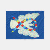 Puzle Awareness Ribbon Angel Custom Soft Blanket Fleece Deken (Voorkant (Horizontaal))