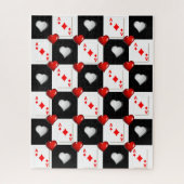 Puzles Ace Diamonds, speelkaarten, rood hart Legpuzzel (Verticaal)