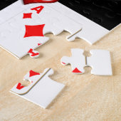 Puzles Ace Diamonds, speelkaarten, rood hart Legpuzzel (Zijkant)