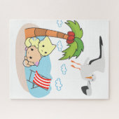 Puzles Beach Cats Kittens Seagulls Legpuzzel (Horizontaal)