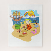 Puzles Beach Ocean Sand Rainbow Sun Crab Legpuzzel (Verticaal)