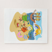 Puzles Beach Ocean Sand Rainbow Sun Crab Legpuzzel (Horizontaal)