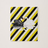 Puzles Black Yellow White Stripe Swans Legpuzzel (Verticaal)