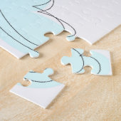 Puzles Blue Elephant Clouds Floral Legpuzzel (Zijkant)