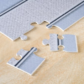 Puzles Blue Stripe roze Rose Floral Legpuzzel (Zijkant)