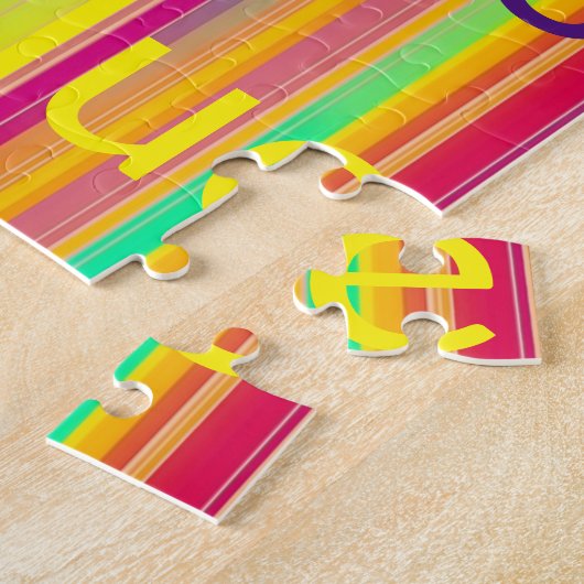 Puzles Blue Yellow Colour Bright Stripe Legpuzzel (Zijkant)