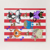 Puzles Cats Kittens Feline Fish Bot Red Stripe Legpuzzel (Horizontaal)