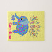 Puzles Colorful Blue Elephant Yellow Legpuzzel (Horizontaal)