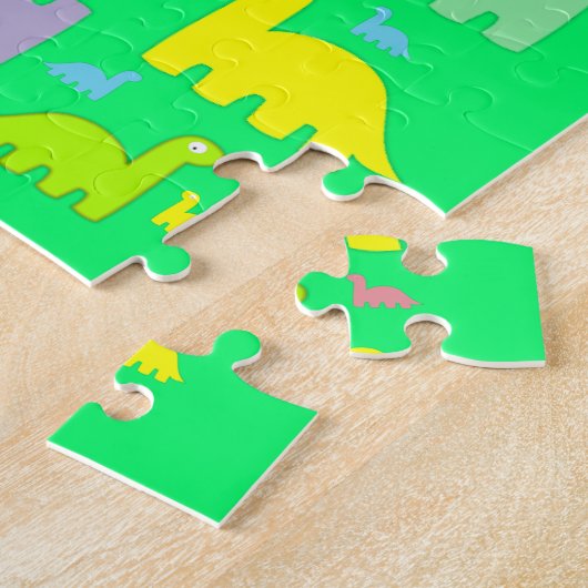 Puzles Colorful Dinosaurs Legpuzzel (Zijkant)