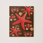 Puzles Crab Starfish Beach Shells Brown Legpuzzel (Verticaal)