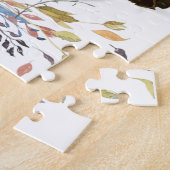 Puzles Floral White Teddy Bear Red Hearts Legpuzzel (Zijkant)