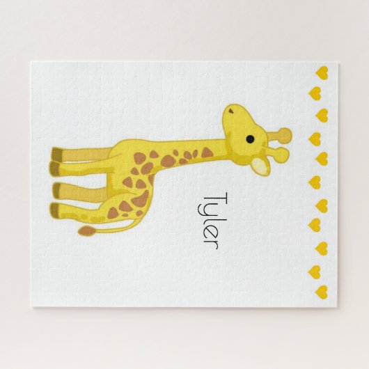 Puzles Geel Giraffe Geel hart Legpuzzel (Horizontaal)