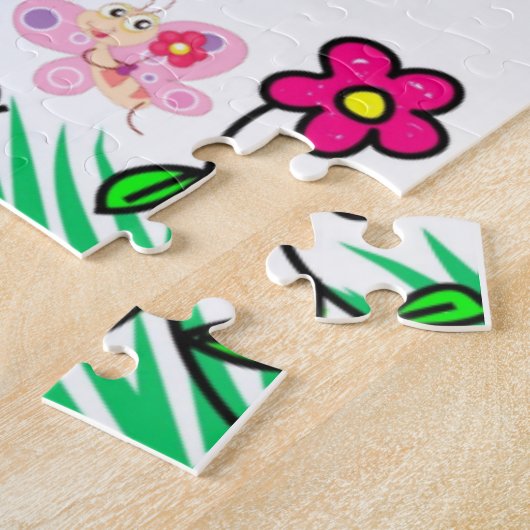 Puzles  Girl Dog Cat Floral Rainbow Legpuzzel (Zijkant)