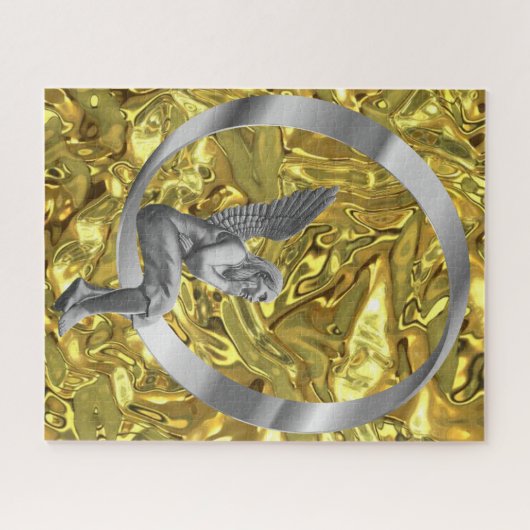 Puzles Gold Silver Angel Circular Legpuzzel (Horizontaal)