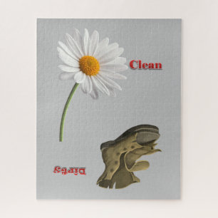 Puzles Gray Daisy Dirty Shoe Clean Legpuzzel