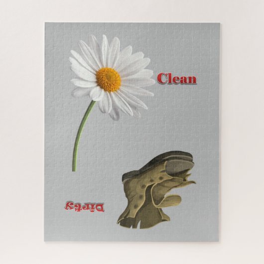 Puzles Gray Daisy Dirty Shoe Clean Legpuzzel (Verticaal)