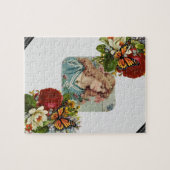 Puzles Gray Victoriaans Floral Flowers Butterfly Legpuzzel (Horizontaal)