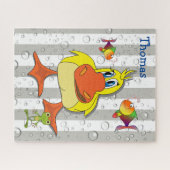 Puzles Gray & White Stripe Fish Duck Legpuzzel (Horizontaal)