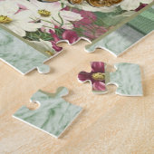 Puzles Green Roze Victoriaans Vrouw Floral Legpuzzel (Zijkant)