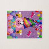 Puzles Happy Birthday Roze Varkens Bumblebee Legpuzzel (Horizontaal)