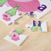 Puzles Happy Birthday Roze Varkens Legpuzzel (Zijkant)