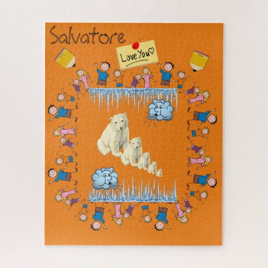 Puzles houden van Kinder polaire Beren Legpuzzel (Verticaal)