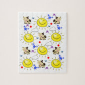 Puzles Koe Sun Clouds Blue Stars Legpuzzel (Verticaal)