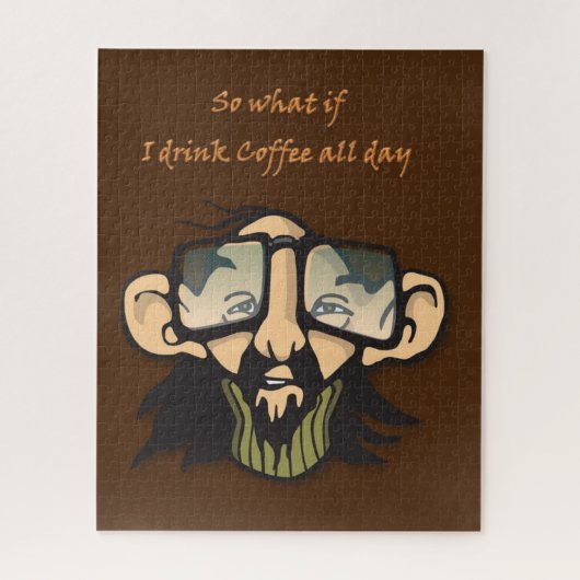Puzles Man Glasses Koffie Legpuzzel (Verticaal)