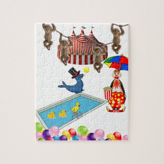 Puzles Monkey Clowns Circus Seal Balloons Legpuzzel (Verticaal)