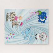 Puzles Narwhal Koe Sheep Stars Floral Legpuzzel (Horizontaal)