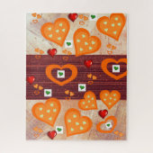 Puzles Oranje Hearts Pattern Legpuzzel (Verticaal)