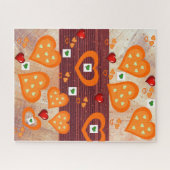 Puzles Oranje Hearts Pattern Legpuzzel (Horizontaal)