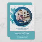 Puzles Piecks Blue Photo Adoption Announge Kaart (Voorkant / Achterkant)