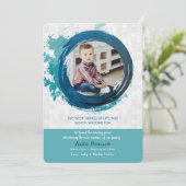 Puzles Piecks Blue Photo Adoption Announge Kaart (Staand voorkant)