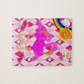Puzles Pink Flamingo Fairy Rainbow Sun Legpuzzel (Horizontaal)