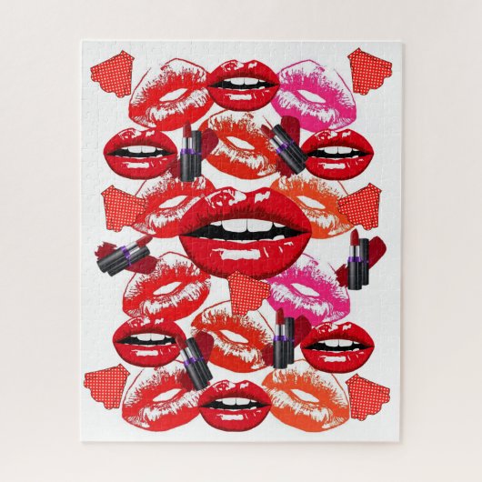 Puzles Red Lipstick Makeup Licht Legpuzzel (Verticaal)