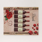 Puzles Red Rose Red Wine Dice Legpuzzel (Horizontaal)