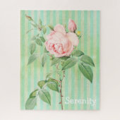 Puzles roze roze roze bloemen groen en witte stree legpuzzel (Verticaal)